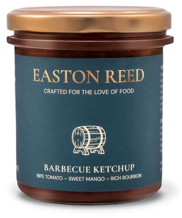 Easton Reed Barbecue Ketchup, Salsa Barbecue Gourmet – Prodotto artigianalmente in Germania – Ketchup affumicato con Whiskey Bourbon & Mango – Marinata per burger e grigliate – Senza aromi artificiali