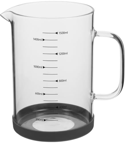 JOINPAYA Messbecher Aus Borosilikatglas 1500Ml Mit Skala Und Henkel Hitzebeständiger Glasmessbecher Für Flüssigkeiten Backen Und Kochen Transparenter Küchenmessbecher Mit Ausguss