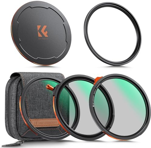 K&F CONCEPT A2 62mm Magnetic Filter Set System Quick Swap System | Polfilter(CPL), ND2-ND32, Black Mist 1/4,Optisches Glas,Nano-Beschichtung,Nano-Xcel,FU704