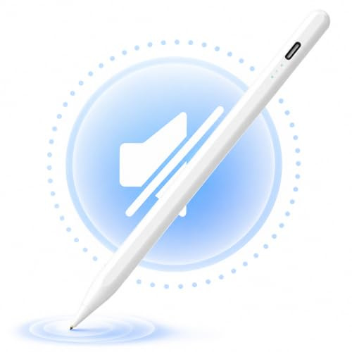 MEKO Pencil for Apple iPad A16/11 with Ultra-Quiet Tip, 2X Fast Charge | iPad Pen with High Precise, Palm Rejection, For iPad 2018-2026,Pro 12.9/11/13/M4/M5,Air 3/4/5/M2/M3,Mini 5-7th, White