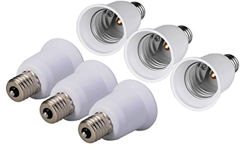(6-PACK) SpiritLED E17 to E26 / E27 Socket Adapter,Intermediate base E17 to Standard Medium base E26 E27 Converter (White Color-6pcs /Pack)