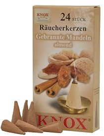 Knox Räucherkerzen / Räucherkegel - Gebrannte Mandel - 24 Stück / Pkg. (1, Gebrannte Mandel)
