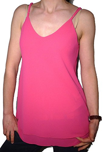 Fantasy Top Elegante Canotta Georgette Sottogiacca Blusa Donna