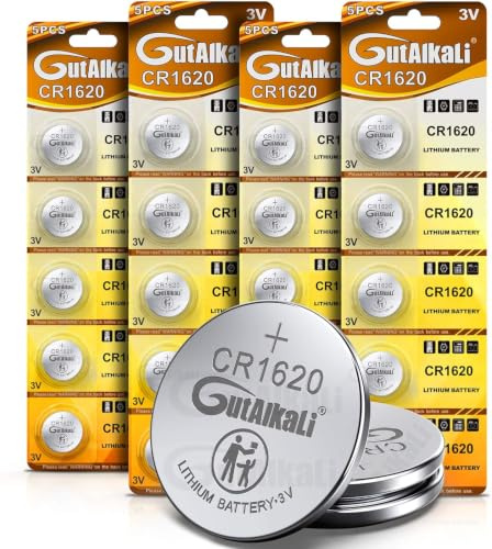 GutAlkaLi 20 Stück CR1620 3V Lithium Knopfzelle Elektro CR 1620 Lithium