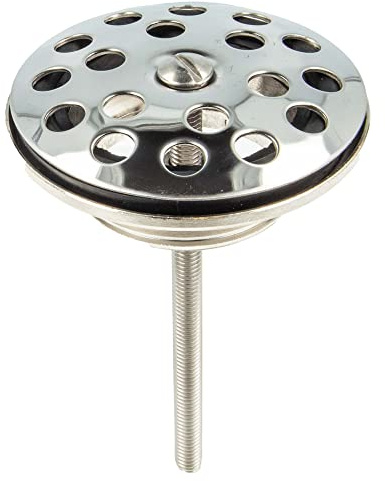 tecuro Universal Ablaufventil 1 1/4 Zoll x Ø 63 mm, Siebplatte Edelstahl poliert