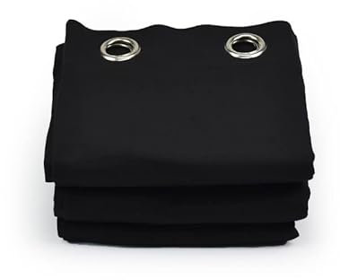 ACOUSPANEL Tenda Acustica in Tessuto Opaco Dimensioni 2,95 x 3 m, Cotone Ignifugo a Due Lati da 300 g, Colore Nero