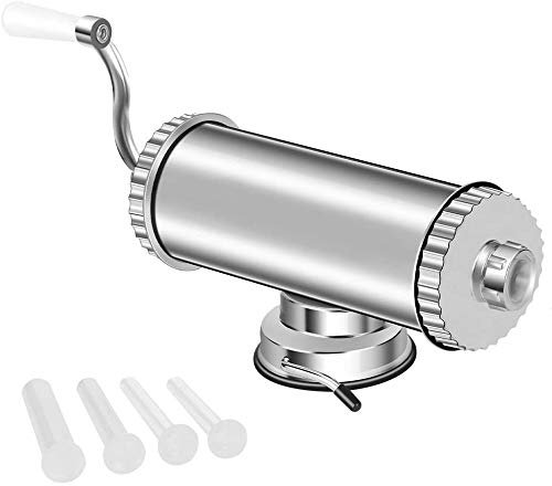 MASTER FENG Sausage Stuffer Horizontal Homemade Meat Filling Kitchen Machine with Suction Base Packed 4 Stuffing Tubes [2LBS Capacity]