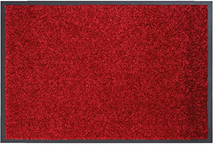 ASTRA Slitstark smutsfångande matta – halkfri dörrmatta – dörrmatta inomhus ren entrématta – robust entrématta – mattor (röd, 80 x 120 cm)