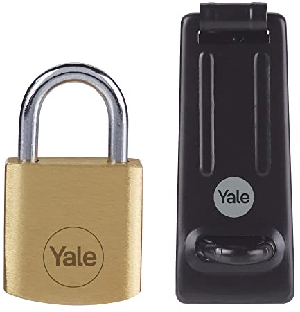 Yale Y110B/40/123/1/HSP 40mm Brass Outdoor Padlock and Hasp