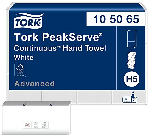 Tork PeakServe Continuous Hand Towel White H5, Advanced, Compressed, 12 x 410 sheets, 105065