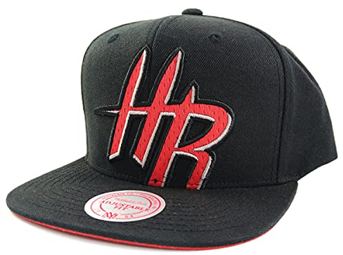 Mitchell & Ness Cropped Mesh XL Snapback Cap Houston Rockets Black