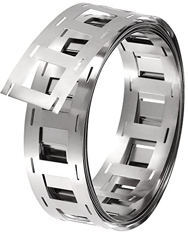 sourcing map 1 Rouleau 2m Acier Nickelé Bande Plaque connexion Acier Ruban pour Batterie et Soudage par points 27x0.15mm(WxT)