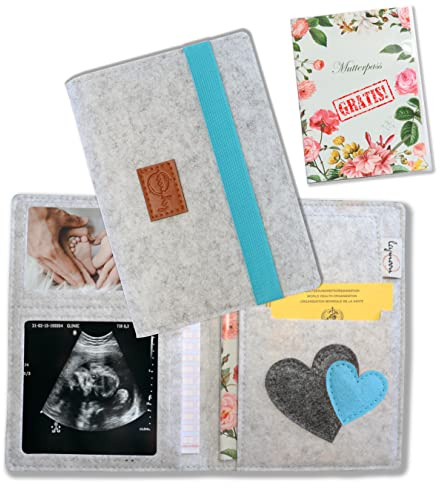 leymoon - Funda para pasaporte de maternidad, regalo para embarazadas y mamá con muchos compartimentos para carné de madre, imágenes de ultrasonido, cuaderno U para niños, cartilla de vacunación, etc.