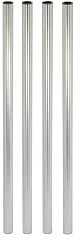 WAGNER Möbelbein/Tischbein/Möbelfuß TENO - Starter-Set-4tlg. - Ø 30 x 700 mm, inkl. QuickClick Gleiter, Anschraubplatte & Befestigungsmaterial, Stahl gebürstet in Edelstahl-Optik - 12117204
