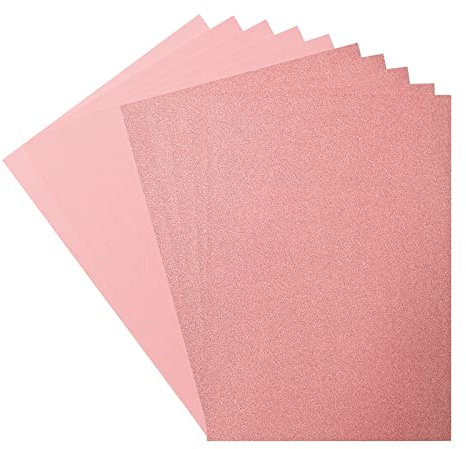 Florence Papier cartonné (216 g/m²) et papier pailleté (250 g/m²), rose, A4, 10 feuilles, pour scrapbooking, fabrication de cartes, découpe et autres travaux manuels, 800208-005