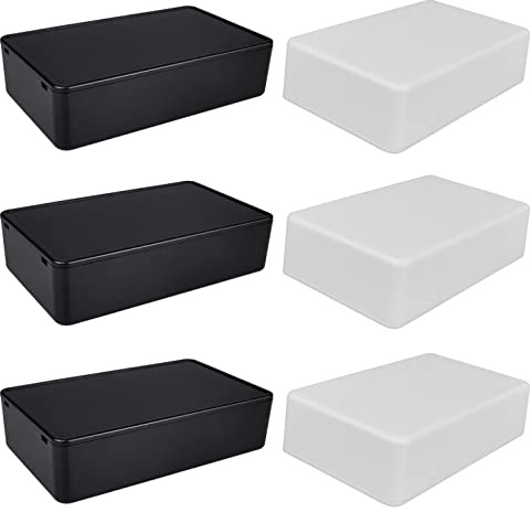 GTIWUNG 6 Pcs Caja de Derivación de Cables Conexiones Electricas,Caja Empalme Proyecto Eléctrico,Cubierta de Plástico de Montaje Fijo para Bricolaje Caso,10 * 6 * 2,5 cm,Blanco & Negro