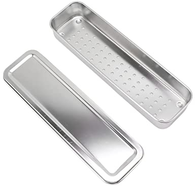 Plateau à Couverts, Boîte de Rangement pour Baguettes de Cuisine en Acier Inoxydable Portable Smart Drain Léger Pratique pour les Restaurants (Couleur naturelle)