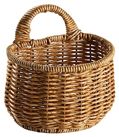 Wandbehangkörbe, Bauernhaus, Badezimmer, Zuhause, gewebter Wandkorb, waschbar, 13 x 13 cm, Hellbraun, 13 x 13 cm