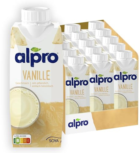 Alpro Sojadrink Vanillegeschmack – 15x250ml – Vegan – Glutenfrei – UHT