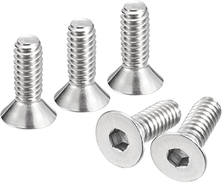 QUARKZMAN 20Stk 1/4-20x3/4 Flach Senkkopf Steckdose Kappe Schrauben 304 Edelstahl Sechskant Steckdose Flachkopf Schrauben Senkkopf Bolzen