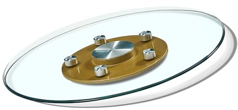 Lazy Susan Gehärtetes Glas, Robuster Servierteller, Runder Esstisch Drehteller, Drehbares Schwerlast Plattenspieler, 360° Drehbare Servierplatte Für Die Küche, 60/70/80/90/100cm ( Size : Diameter 60cm