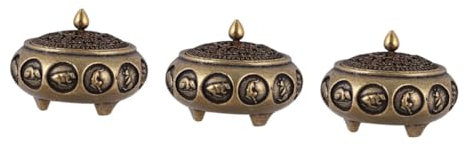 HOMSFOU Metallhalter 3St Räuchergefäß anbeten Metallständer tischdeckenklammern Weihrauchhalter Räuchergefäß Ornament Retro-Räuchergefäß zu Hause Ornamente handgefertigtes Geschenk