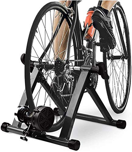 WJFLUCK Fahrrad-Scooter-Trainer, Heimtrainer, Stahlfahrrad-Training, magnetische Halterung, Geräuschreduzierung, Rad für Fahrräder MTB (kabellos 27,5 bis 29‘‘)