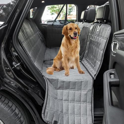 ZHSDMB Hundedecke Auto Rückbank für Mini Counry Man F60, rutschfest Wasserdicht Auto Zubehör, Hund Auto Rückbank Rücksitz Mit Seitenschutz, Schützt Vor Kratzern,Grey