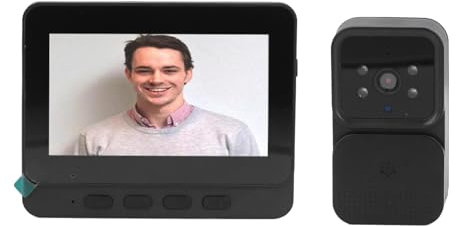 Videocitofono Wireless, Display 4,3 Pollici Wi-Fi Smart Spioncino per Porta con Citofono Audio Bidirezionale, Ricevitore Interno, Visione Notturna HD per Sicurezza Domestica,