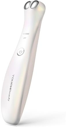 TOUCHBeauty EMS Eye Massager,Anti-Aging Eye Massager with with Microcurrent and Heating, Smooth Fine Lines,Reduce Puffiness and Dark Circles, Double Contact Anti-Fatigue Eye Massager 1883