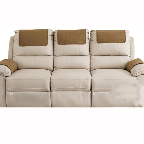 adadvo Sofa Armlehnenbezüge，Couch Kopfstützenbezug，Armlehnenschoner für Armkappen Schonbezüge Sessel Relaxsessel Sofa Armbezug Kopfstützenschutz Sitzbezug mit Taschen(B7,3 seat 5pieces)