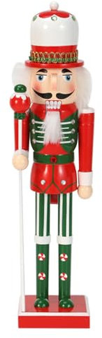weiting Cascanueces de Navidad con diseño de soldado de madera, 50 cm, estatua de cascanueces, adornos grandes para jardín, estantería