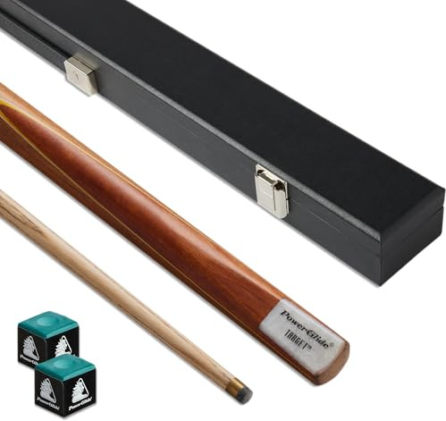 POWERGLIDE Target Snooker Cue Set 2 Piece with Attaché Case & Chalk