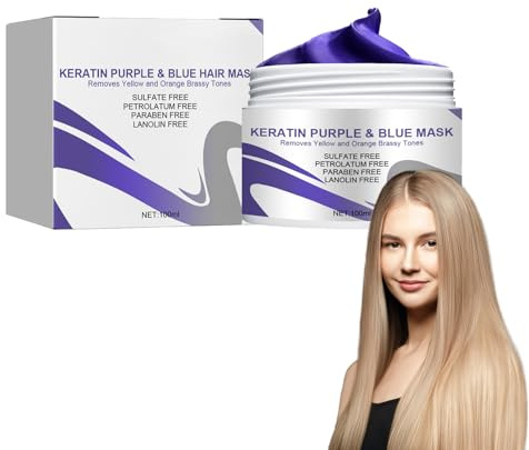 Eazerom 08 Mascarilla de Pelo Morado,100ml Mascarilla Capilar De Colágeno, Acondicionador Hidratante Púrpura Neutraliza Los Tonos Latón Y Amarillo Para Hidratar,Tinte matizador Violeta