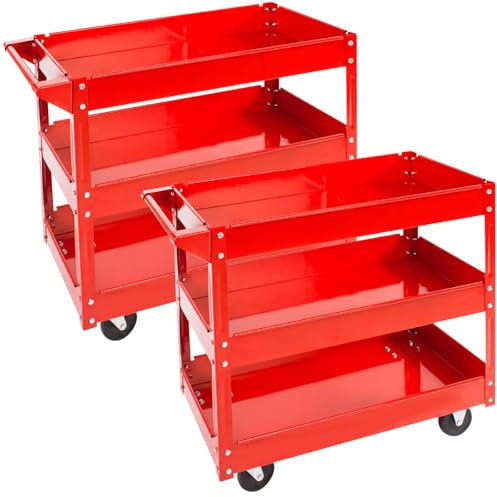 2/3 Etagen Werkstattwagen Werkzeugwagen Rollwagen Montagewagen Wagen Werkstatt (2er Set 3-Etagen | 402422)