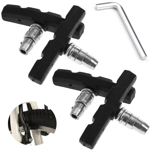 XYTAHDM 4 Stück Bremsschuhe für V-Brake 70 mm Fahrrad Bremsbeläge Bremsbelag-Set Fahrrad Bremsbacken für Seitenzugbremse V-Bremse Bremsschuh Set Vorne und Hinten Bremsgummi