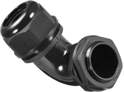 MACHSWON 1 Pcs M32 Cable Gland, 90 Degree Adjustable 15-22mm Bend Protection, Nylon Cord Connector with Locknut and Gasket