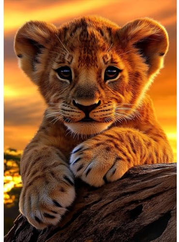 MAXBYE Tiger Diamond Painting Art Kits, 5D Diamond Kunst Komplett Set DIY Gem Kunsthandwerk für Erwachsene Anfänger, Runde Diamant Bilder Kristall Kreuzstich Home Wall Decor Geschenke 30x40cm