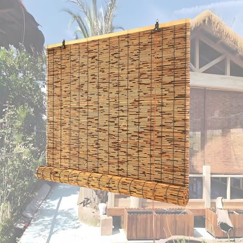 Bambusrollo Für Fenster Wetterfest Aussen Schilf Vorhang Sonnenschutz Sichtschutz Rollo Retro Bambus Rollo 80 90 100 120 140cm Breit Sonnenschutz Rollo Bambus Rollo Jalousine Balkon