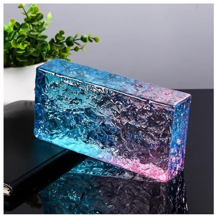 ZNQNDSR Bloque De Vidrio Resistente Al Agua, Ladrillos De Cristal De Colores De Alta Transparencia para Decoración Interior Y Exterior, Cortables.