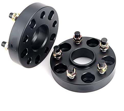 XEBRAD 2 stück 25/30/35/40/50/60mm Spurverbreiterung Adapter 5 Lug Anzug, for Land Rover, for Defender, for Discovery, PCD 5x165,1 CB 113,1mm M16xP1.5 Spurverbreiterungen für Autos(25MM Black)