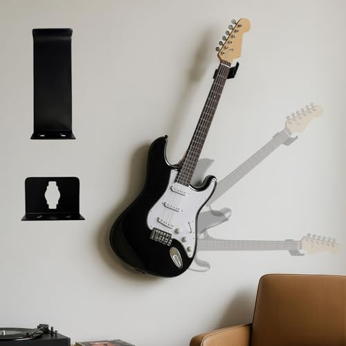 DAZZLIFE Iron Horizontal Electric Guitar Wall Mount—Heavy-Duty Floating Hanger for Electric Guitars, Industrial Style Display Rack (Electric Guitar)