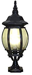 PUFAHAU Luci da Esterno, Lampada da Esterno Europea Impermeabile Ip55, Moderna Lanterna da Esterno in Alluminio, per Patio, Villa, Prato, Giardino, Parco, Recinzione, Colonna Lum(Nero)