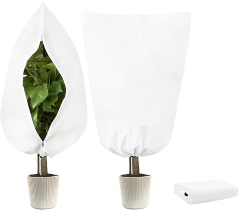 Lishang Telo Copri Piante Antigelo Telo Protezione Piante Inverno Protezione dal Gelo con Coulisse e Cerniera 200x240cm Bianco