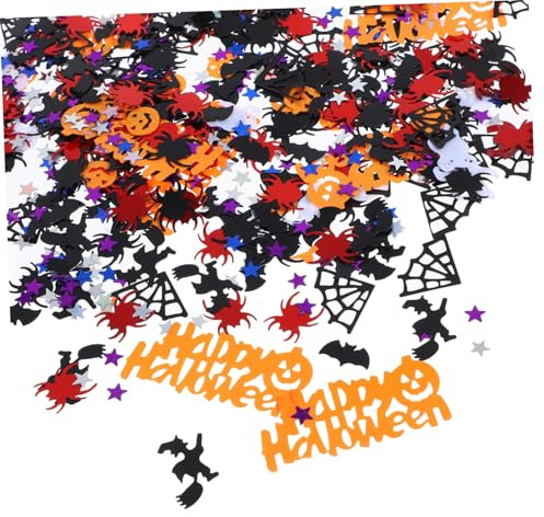 ULTECHNOVO Halloween Confetti Metallic Foil Table Scatter with Bats Spiders Pumpkins Witches Shapes Versatile Halloween Party Decoration for Bridal Showers and