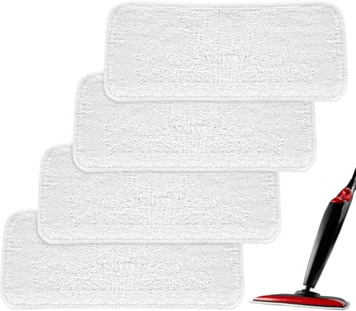 4 Stück Dampfreiniger Ersatzbezüge Pads, für Vileda Steam XXL/PLUS XXL Dampfreiniger, Waschbar für Vileda Dampfreiniger XXL Ersatzbezüge, Feine Mikrofasern & Langlebig, Weiß