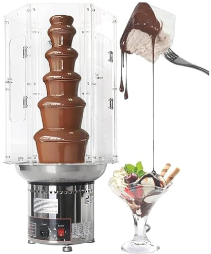 Macchina for fontana di cioccolato commerciale, scioglitore a cascata for fonduta di cioccolato a 4/5/6/7 livelli con coperchio e controllo della temperatura, macchina for sciogliere il(4 Tiers)