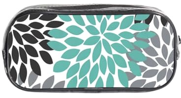 Womeng Trousse à crayons transparente avec imprimé de fleurs de dahlia pour enfants, garçons et filles