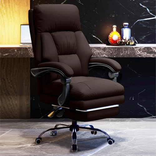 HDHNBA Silla de Oficina con Reposapiernas Sillas Ejecutivas con Ruedas Sillas Gaming con Respaldo Alto Silla de Trabajo Ergonómica Reclinable Y Ajustable para Oficina en Casa