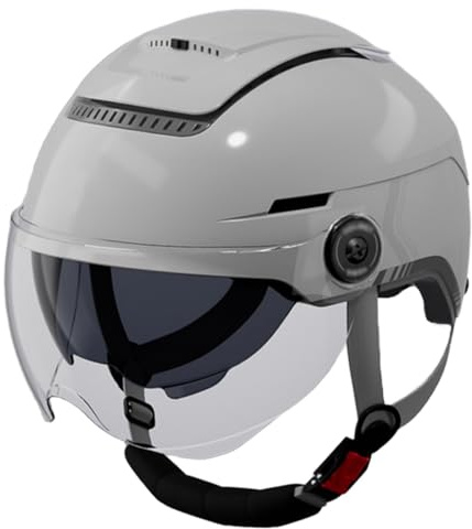 Offener Motorradhelm Mit Doppelvisier, ECE 22.06 Zertifiziert Motorrad-Halbhelm Für Damen Und Herren, Modischer Rollerhelm Sturzhelm